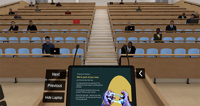 Practice in a lecture hall with your slides in VR