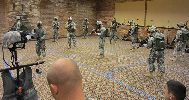 VR being used as part of military training.