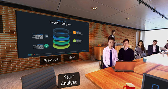 Practice a team meeting with your presentation slides in VR