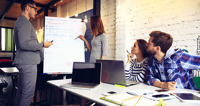 Using a flipboard during a presentation