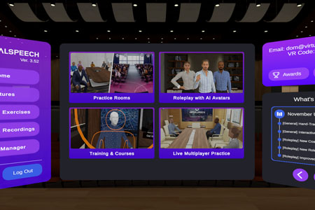 VR main menu